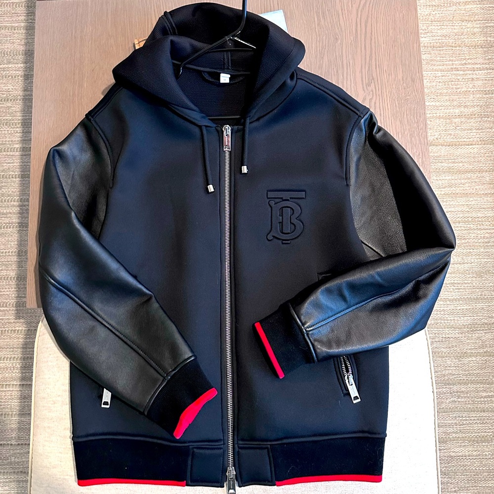 Men’s Burberry Lambskin Sleeve Neoprene jacket